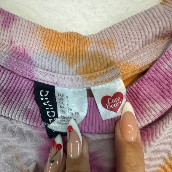 H&M Care Bears Graphic Short Sleeve T-Shirt Size Small Relaxed Fit Tie Dye - Picture 4 of 7